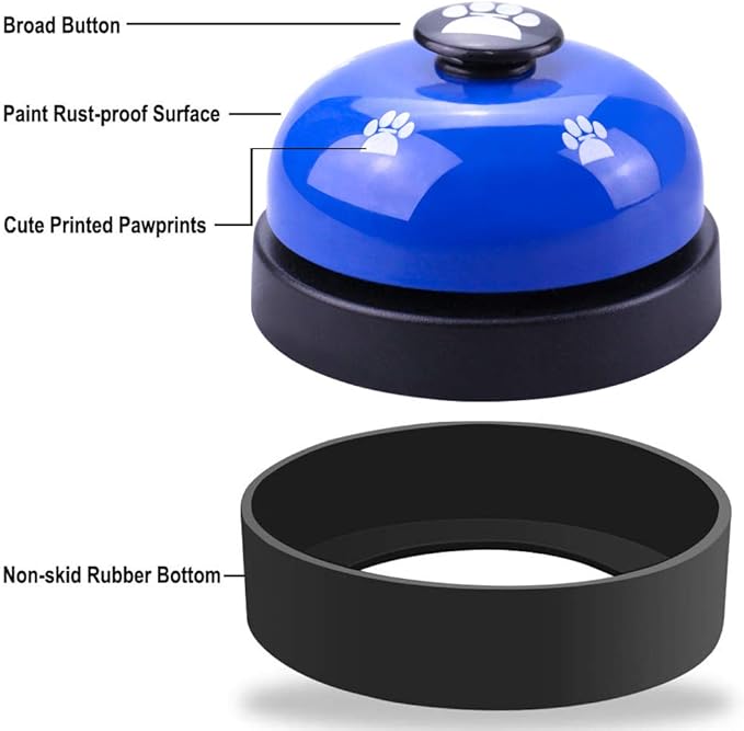 Comsmart Dog Training Bell, Set of 2 Dog Puppy Pet Potty Training Bells, Dog Cat Door Bell Tell Bell with Non-Skid Rubber Base