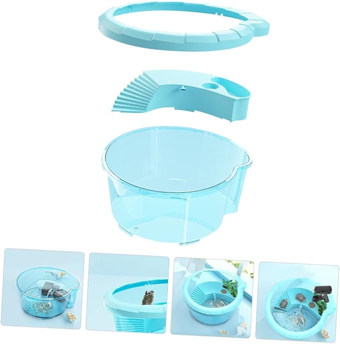 FRCOLOR 3pcs Transparent Turtle Breeding Tank Basking Platform Aquarium for Small Turtles and Fish Easy to Clean High Transparency No Needed