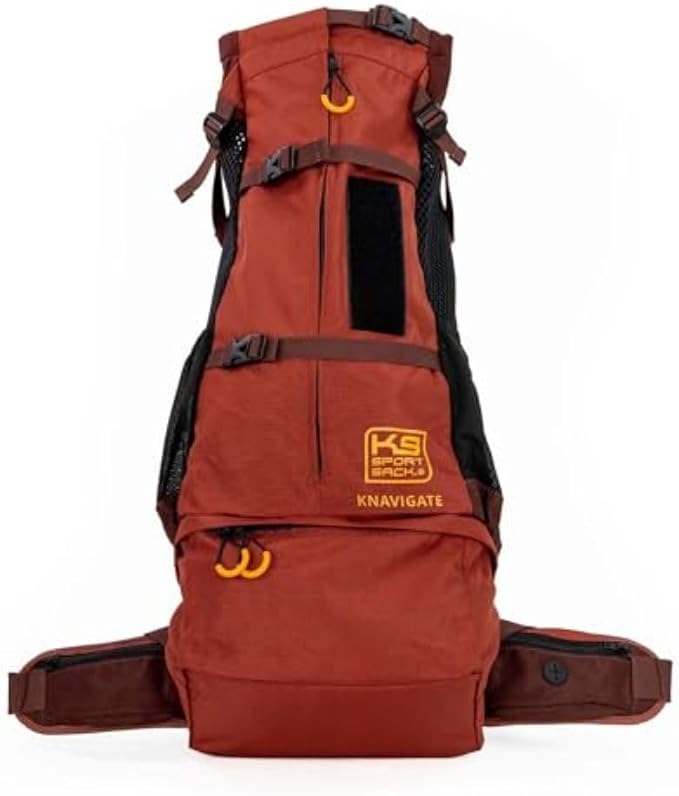 K9 Sport Sack Knavigate - Medium, Dune - Ideal for Dogs with 17-19” Back Length - Adjustable, Backpack-Style Carrier with Internal Frame & Padded Hip Belt