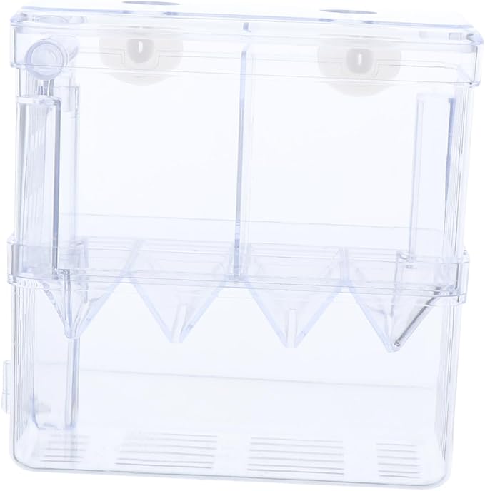 Breeding Tank Aquarium Box Dual Room Isolation Incubator for Fish Hatchery Safe Cup Design for Fry and Fish Easy to Clean Breeder Box