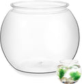 Totority Transparent Round Fish Bowl 8.66 Inch Durable PET Aquarium Tank, Shatterproof Desktop and Bookshelf Decor for Office, Home, Party & Carnival, Stylish Small Fish Tank for Betta & Goldfish