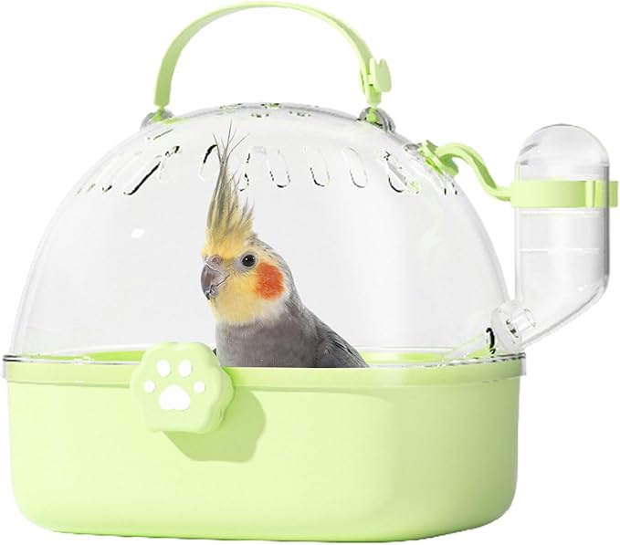 Bird Carrier Travel Cage, Portable Panoramic View Bird Travel Cage, Secure Ventilated Habitat with Water Bottle, Outdoor and Wild Adventures, Safe Transport for Small Birds, Parrots, Finches, Budgies