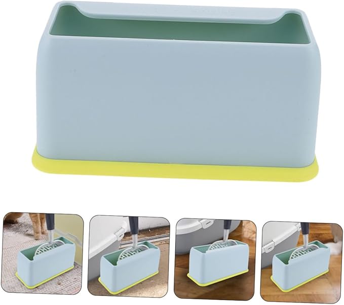 TOYANDONA Plastic Cat Litter Scoop Holder Stand Storage Base for Easy Cleanup and Scoop Storage Blue Plastic Scooper Organizer for Cat Litter Boxes and Pet Waste Management