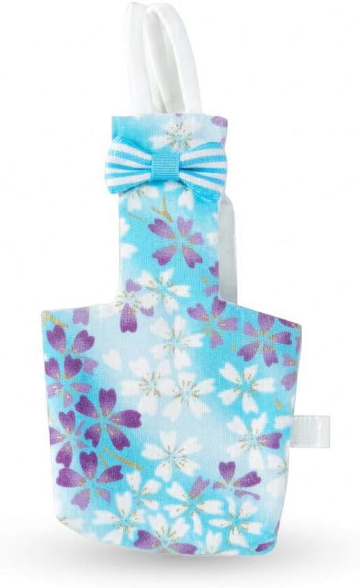 Bird Diaper Carrier Flight Suit Straps, Reusable Training Diaper Set Liners with Hook and Tow Eyes for Parrots and Cockatiels (Light Blue Floral Print, S)