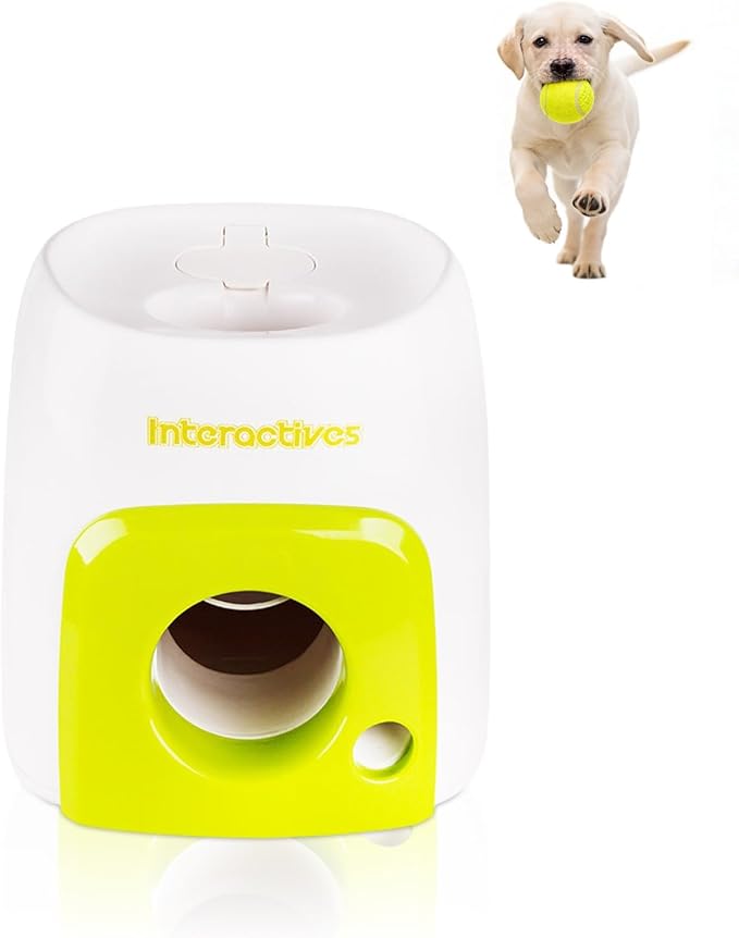 JITUIHOM Automatic Dog Ball Launcher, Rechargeable Dog Toy,with 2.5in EPTU Balls for Medium to Large Dogs, Interactive Dog Fetch Toy for Mental & Physical Exercise