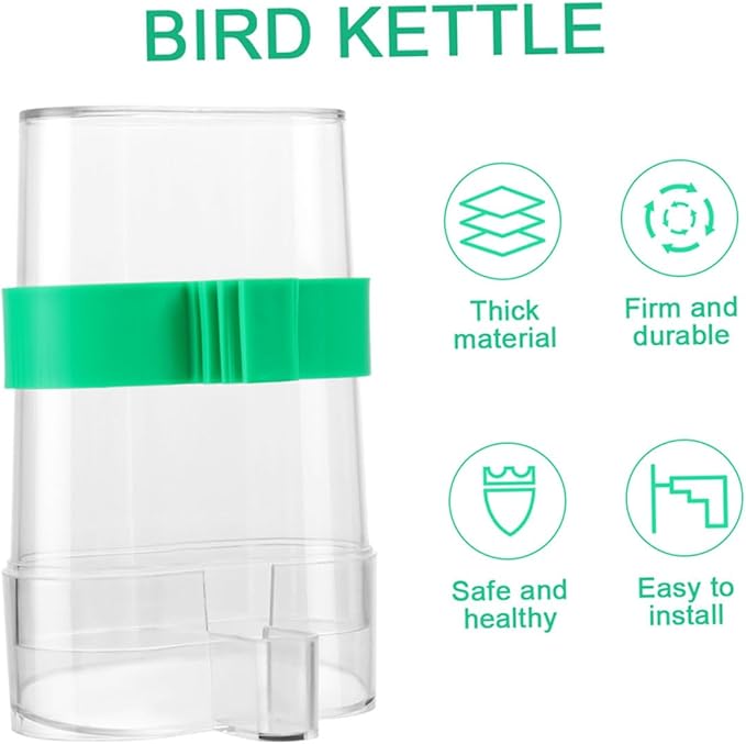GLEAVI 4pcs Plastic Parrot Feeder and Vegetable Clips Set, Multi-Function Bird Feeding and Watering Supplies for Cage Accessories, Convenient Household Parrot Accessory