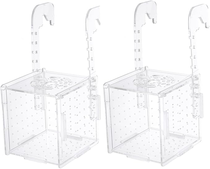 HANABASS 2pcs Acrylic Fish Tank Breeding Isolation Safe Fish Incubator for and Shrimp Easy to Clean Convenient for Aquarium Use