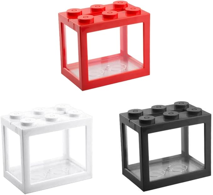 Mini Fish Tank Decorative Stackable Acrylic Small Fish Tank for Office Tea Table Decor Bowls White