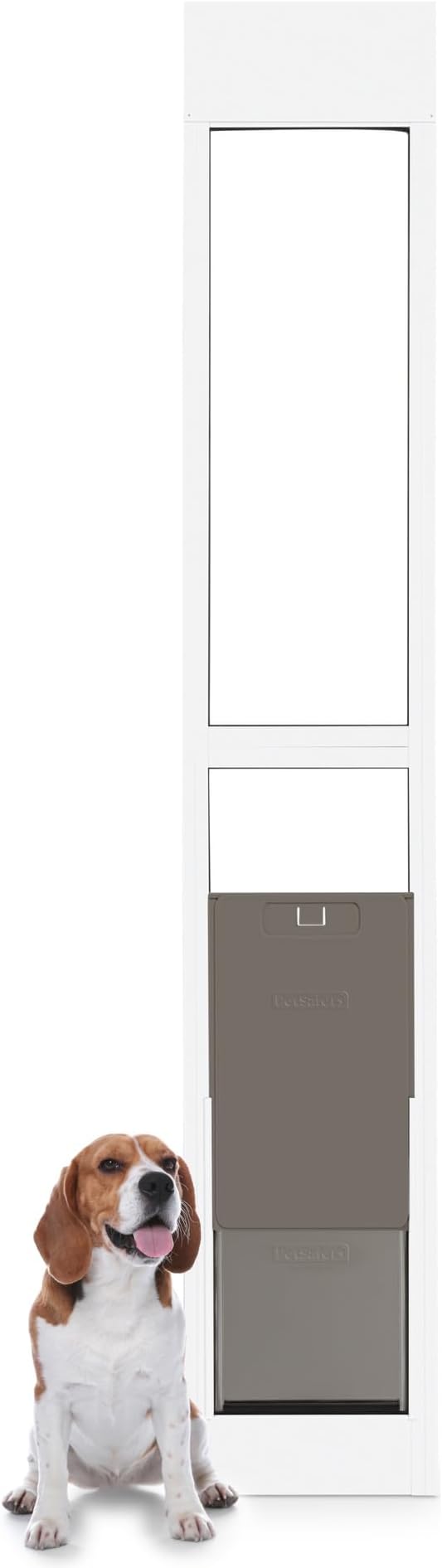 PetSafe 2-Piece Sliding Glass Pet Door - No-Cut DIY Install Doggy Door for Renters - Aluminum Frame - Adjustable Height 75 7/8" to 81" - Ideal for Large Dogs Up to 100 lbs