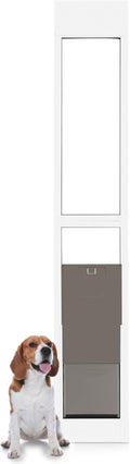 PetSafe 2-Piece Sliding Glass Pet Door - No-Cut DIY Install Doggy Door for Renters - Aluminum Frame - Adjustable Height 75 7/8" to 81" - Ideal for Large Dogs Up to 100 lbs