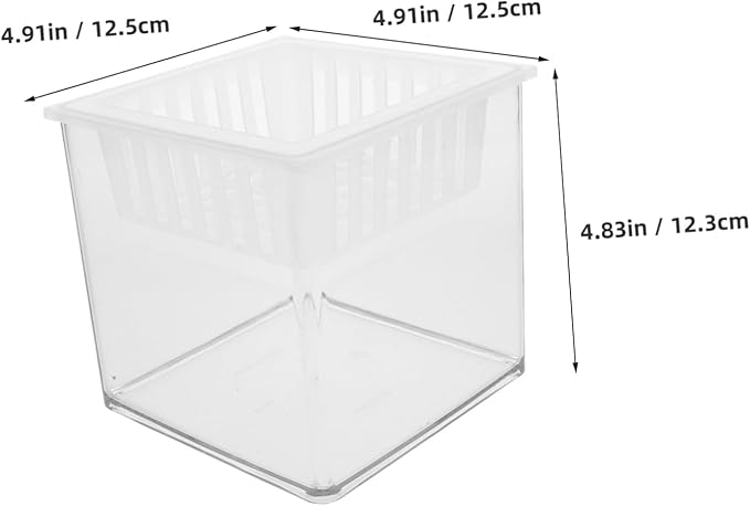 Balacoo Clear Plastic Fish Breeding Box Lightweight Hydroponic Aquarium Planter with Desktop Plant Basket for Betta Fish Terrarium and Tank Decoration Office