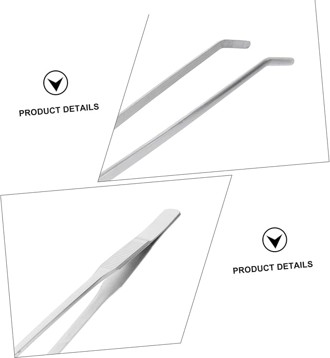 DOITOOL Curved Tip Stainless Steel Tweezers for Aquarium Plants Aquatic Plant Tongs for Fish Tank Maintenance and Trimming Ergonomic Design Resistant Coating