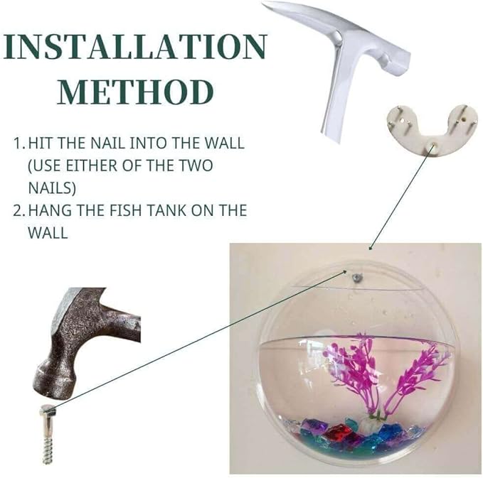 Wall Mounted Fish Tank, Wall Hanging Fish Bowl, Wall Fish Bubble Tank, Wall Aquarium Clear Acrylic Plant Bowl, Wall Planter Flower Pot, Wall Beta Fish Hotel. Creative Home Decoration (11.6 inches)