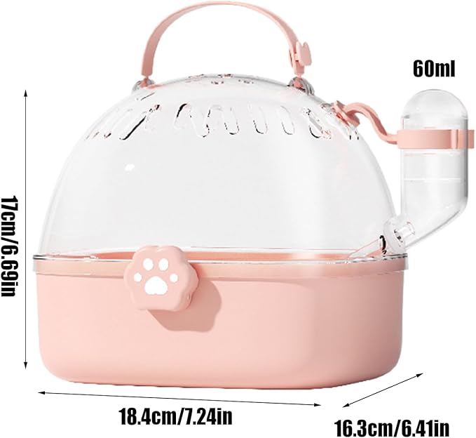 Bird Travel Cage Carrier, Panoramic View Secure Bird Habitat, Ventilated Transport Cage with Water Bottle, Ideal for Outdoor Adventures, Travel, Camping, Parrots, Finches, Budgies, Small Pet Birds