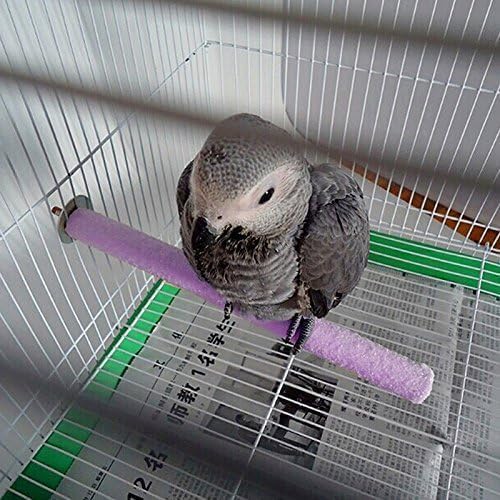 2 Pcs Multi-Color Random Bird Perch Stand Toy Wood Parrot Perch Stand Grinding Claw Sticks Sanded Surface Cage Toy for Parakeets Finches Parakeet Toys, Birdcage Accessories, Perches