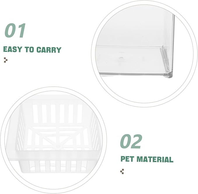 BESTonZON Clear Plastic Fish Breeding Box Hydroponic Aquarium Planter with Plant Basket Versatile Desktop Tank for Betta Fish Guppies and Aquatic Decor Home Office Settings
