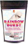 Pampered Chicken Mama Omega-Rich Rainbow Burst Chicken Treats for Hens with Black Soldier Fly Larvae for Chickens, Dried Mealworms for Birds, Grubs for Chicken Feed, (8 pounds)