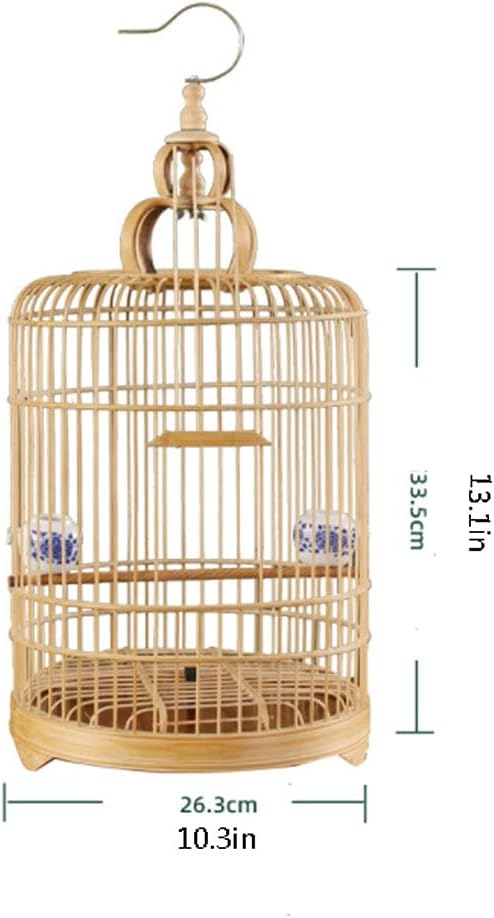 Bird Cage/Birdcages Bird Cage Handmade Round Small Bird Cage Small Fish Bird Cage， Suitable for Small Birds and Parrots Love Birds Finches Birdcage Parrotlets,Brass