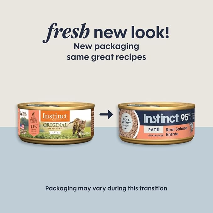 Instinct Original Grain Free Real Salmon Recipe Natural Wet Canned Cat Food by Nature's Variety, 5.5 oz. Cans (Case of 12)
