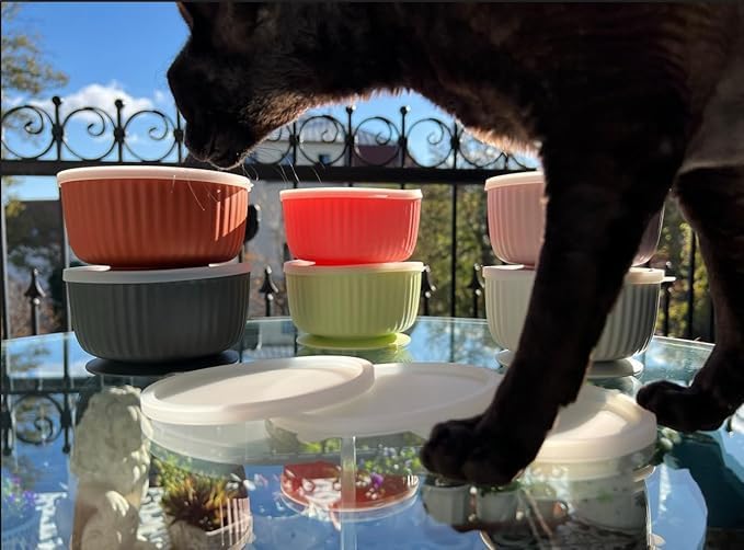 Silicone Lids for Pet Food Bowls, Can Lids for Dog Food, Cat Food, Can Lid Made from Grade Premium Silicone, Dishwasher & Microwave Safe Silicone Lid Caps for Wet Food, Universal Size (2)