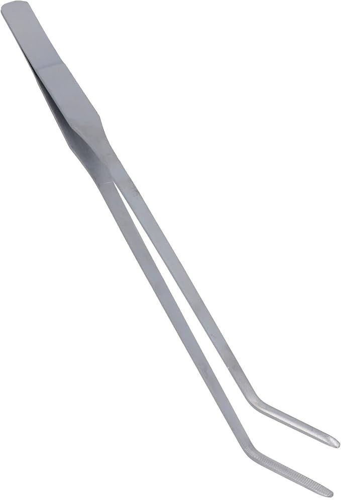 27cm Long Curved Plant Tweezers Aquarium Fish Tank Aqua Cleaning Tool