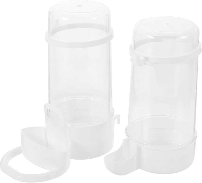 Mobestech 2pcs Automatic Bird Waterer and Food Feeder Kit for Cage Bird Feeding Watering Supplies with Food Dispenser Cockatiel Cage Accessories for Parrot