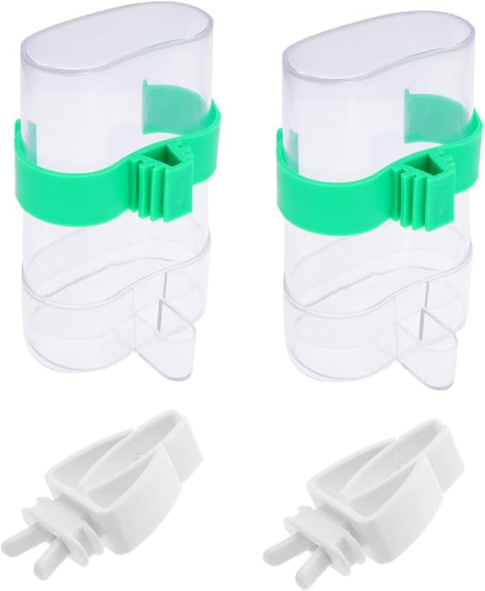 Homoyoyo Multi-Function Plastic Parrot Feeder and Bird Vegetable Clips Set 4pcs Household Bird Feeding and Watering Supplies for Cage Parrots and Small