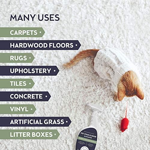 Smiling Paws Pets Cat & Dog Urine Odor Eliminator | Cat Urine Enzyme Cleaner Destroyer | Pet Urine Enzyme Cleaner | Pet Odor Eliminator, Stain & Odor Remover of Cat Dog Pee from Wood Carpet Upholstery