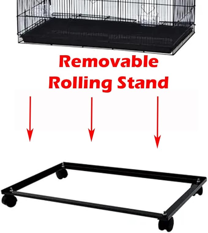 55" X-Large with Tight 3/8-Inch Bar Spacing Multiple Flight Bird Aviary Budgie Canary Finch Breeding Cage with Removable Rolling Stand