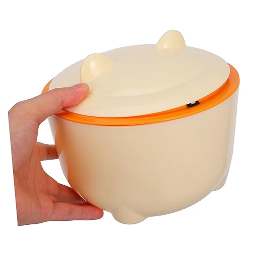Happyyami 1set Sealed Cat Litter Trash Can Lid Waste Bags Included Easy to Maintain Pet Waste Container Odor Prevention Design for Home Use
