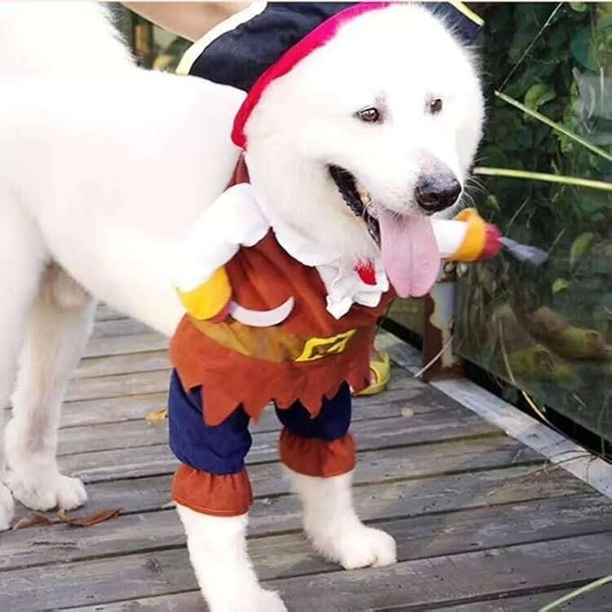 Idepet New Funny Pet Clothes Pirate Dog Cat Costume Suit Corsair Dressing up Party Apparel Clothing for Cat Dog Plus Hat (Large)