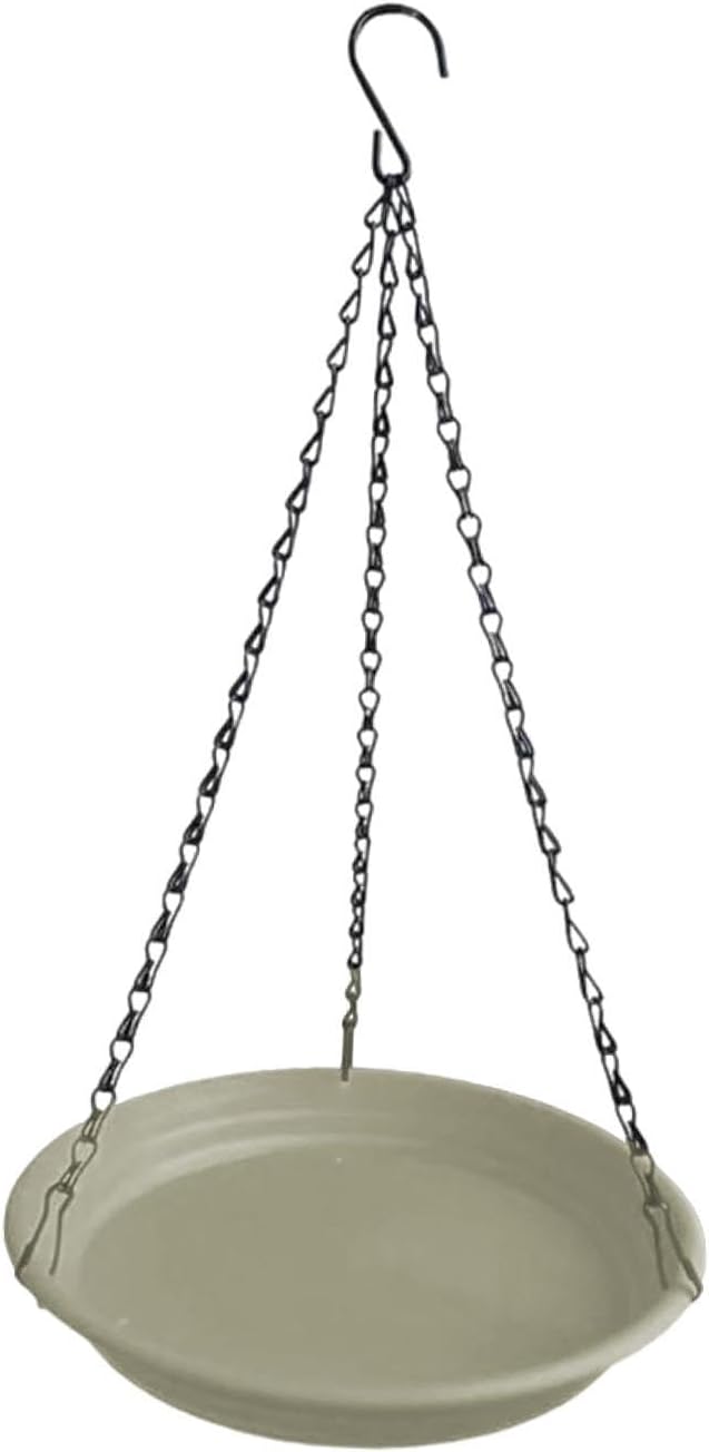 Hanging Bird Feeder and Waterer Tray Bird Food Tray Outdoor Birdbath Hanging Backyard Birdbath for Garden Balcony Trees Lawn, Beige
