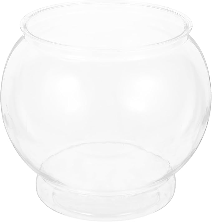 PRETYZOOM Small Plastic Fish Bowl, 0.8 Gallon Round Fish Tank, Clear Bowl for Carnival Game Accessory, Game Ball Holder, Clear Candy Bowl, Unbreakable Fish Bowl