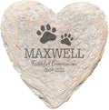 GiftsForYouNow Personalized Pet Memorial Heart-Shaped Garden Stone with Paw Prints, 8.5 x 8.5 x 1.5 Inches, Resin