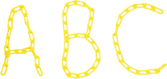 200-Piece Yellow Plastic Chain Links & Toys - Interlocking C-Clip Bird Cage Accessories for Parakeets, Sugar Gliders, Small Pets (Climbing/Swinging Toys)