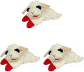 Multipet Lamb Chop Dog Plush Toy - Squeaky Toy for Small & Medium Dogs - Extra Soft Plush - Stuffed Animal for Cuddling & Playing (10",Cream,5 Squeakers),(Pack of 3)