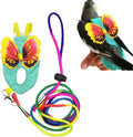 Escape-Proof Parrot Harness & Leash Set with Diaper - Adjustable Flight Suit with Bow & Safety Cord for Conures, African Grey, Parakeets, Doves (Yellow-M)