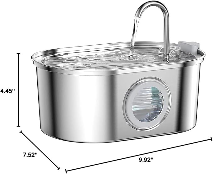 Cat Water Fountain Stainless Steel: 3.2L/108oz Pet Fountain Water Bowl Dog Drinking Dispenser Cat Feeding & Watering Supplies Animal Metal Kitty Spout for