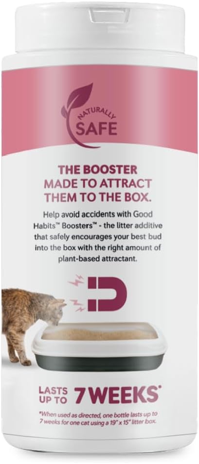 WORLD'S BEST CAT LITTER® Boosters™ Good Habits™ Natural & Sustainable-Litter Additive Attracts Your Cat to TheLitter Box and Helps Avoid Accidents Plant-Based Attractant 18oz Canister(Pack of 2)