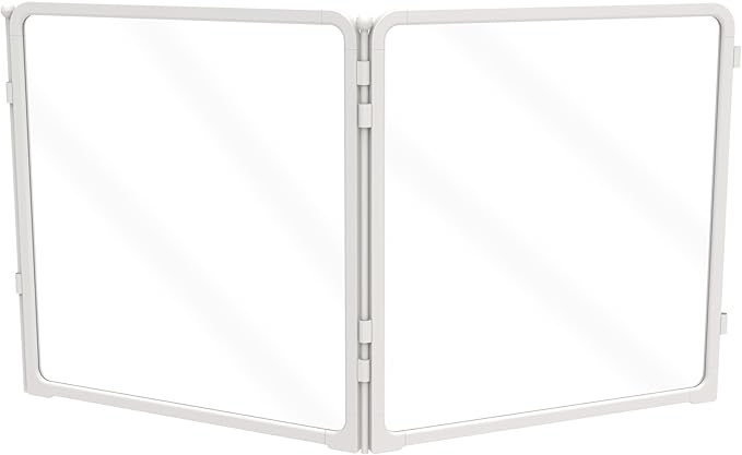FXW AuraSpace Pro Metal & Acrylic Indoor Dog Playpen, All-Acrylic Clear Heavy-Duty Design, 24" Height 2 Acrylic Panels for Puppies & Small Dogs, White│Patented