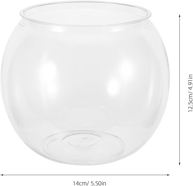 Desktop Micro Landscape Fish Bowl with Hydroponic Planter Basket, Plastic Betta Terrarium Bowl for Home Table Aquarium Accessories, Medium 110c Ecological Bottle