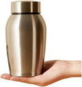 Small Memorials Cremation Urns for Dogs Cats Ashes Stainless Steel Silver Pet Urns Funerary