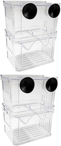 Happyyami 2pcs Fish Breeding Tank Divider Acrylic Fish Box Breeding Tank for Guppies and Goldfish