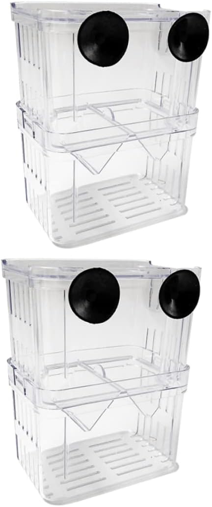 Happyyami 2pcs Fish Breeding Tank Divider Acrylic Fish Box Breeding Tank for Guppies and Goldfish