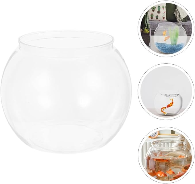 Plastic Fish Bowl Vases Small Aquarium Tank Bubble Bowl Round Bowl Terrarium Globe Flower Vase for Candy Drinks Carnival Games Prizes Centerpieces and Party Decoration