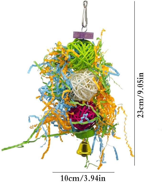 3 PCS Bird Chewing Toys Foraging Shredder Toy Parrot Cage Bird Loofah Hanging Toyfor Small Medium Parrots, Conures, Cockatiel, Budgies, Lovebird Parrotlet, and Bird Cage Accessorie
