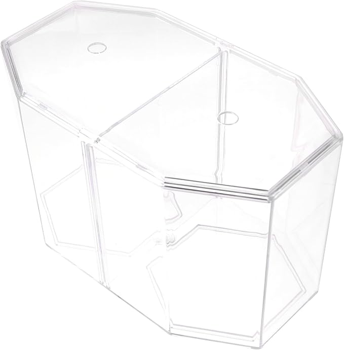 Toyvian Fish Breeding Tank Divider Box with High Transparency Double Compartment Octagonal Aquarium Incubation Box for Betta and Small Fish Isolation