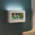 Aussie Aquariums 3.0 Wall Mounted Fish Tank Kit with LED Lighting, Built-in Filter System, Modern Space-Saving Design, Complete Accessories Set (View, Matte White)