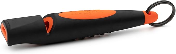 ACME Alpha 211.5 Professional Dog Training Whistle with Enhanced Ergonomic Grip. BPA-Free Plastic. 110 dBA. Long Range. Standardized Frequency. Weatherproof. Made in The UK (Black on Day Glow Orange)