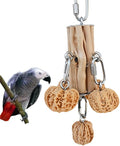 Parrot Toys for Large Birds, Durable Bird Toys Natural Hardwood Walnut, Hanging Toy for Aggressive Bird Parrots, Macaw，African Grey,Amazon，Cockatoos, Cockatiels Medium and Large Birds